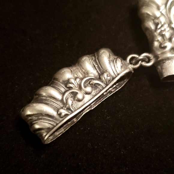 Antique Sterling GORGEOUS waves, flowers Stamp safe 😍🥰 - Picture 10 of 14